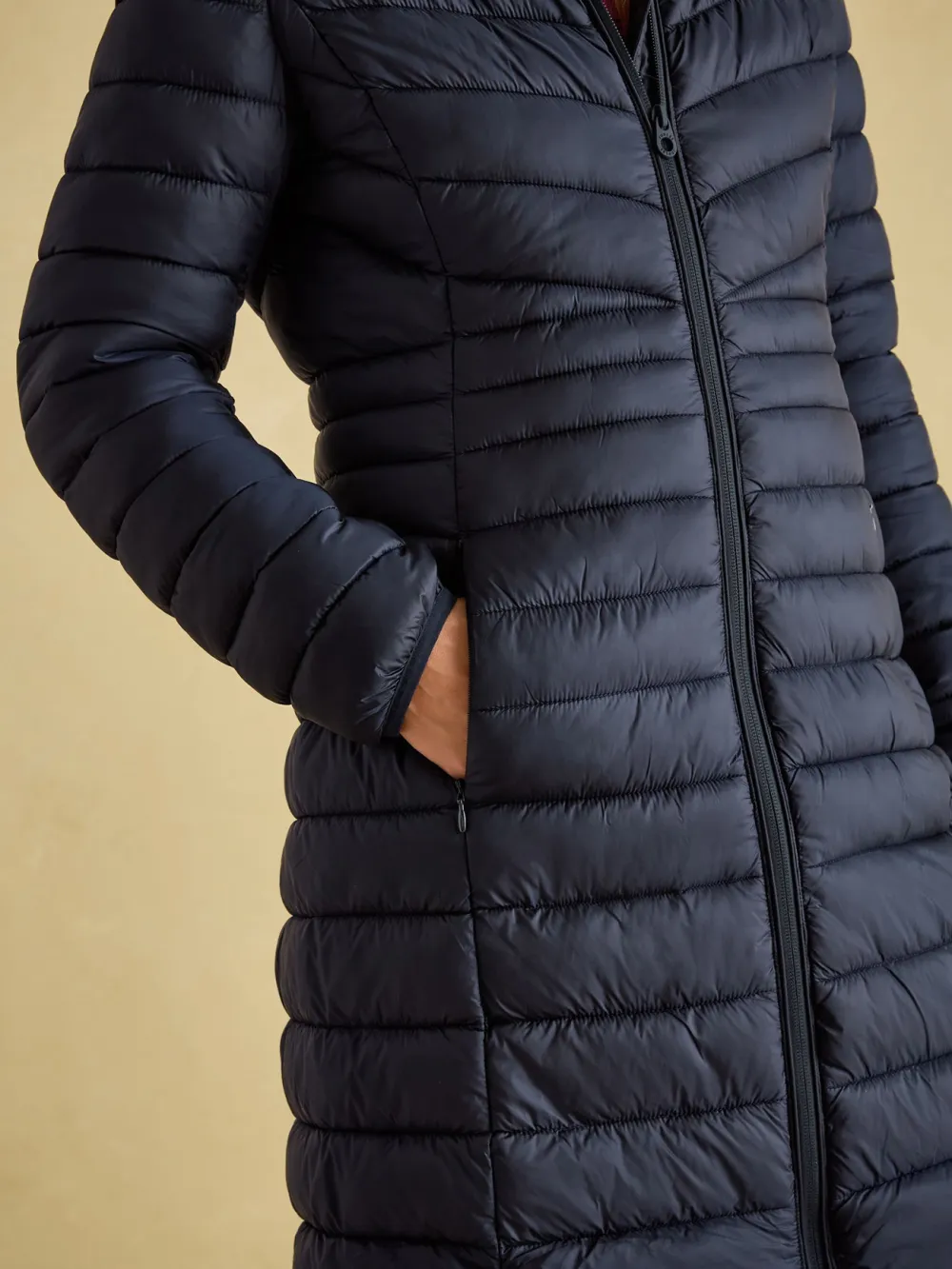 Kenley Navy Showerproof Long Padded Coat