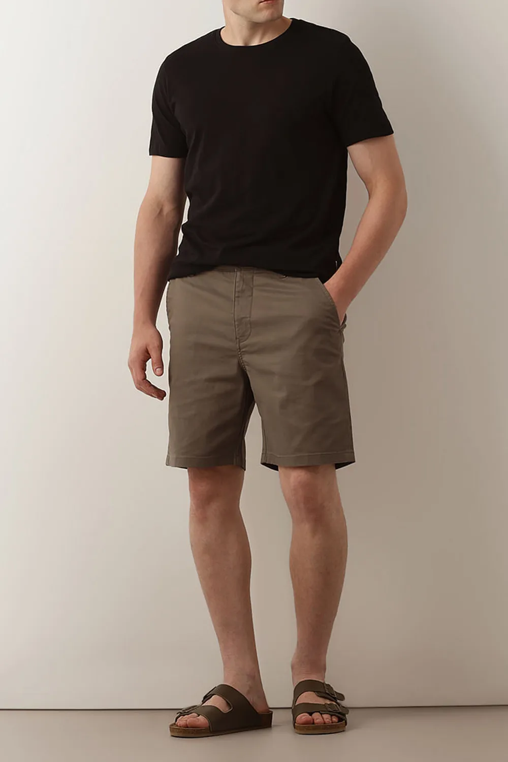 Olive Mid Rise Chino Shorts