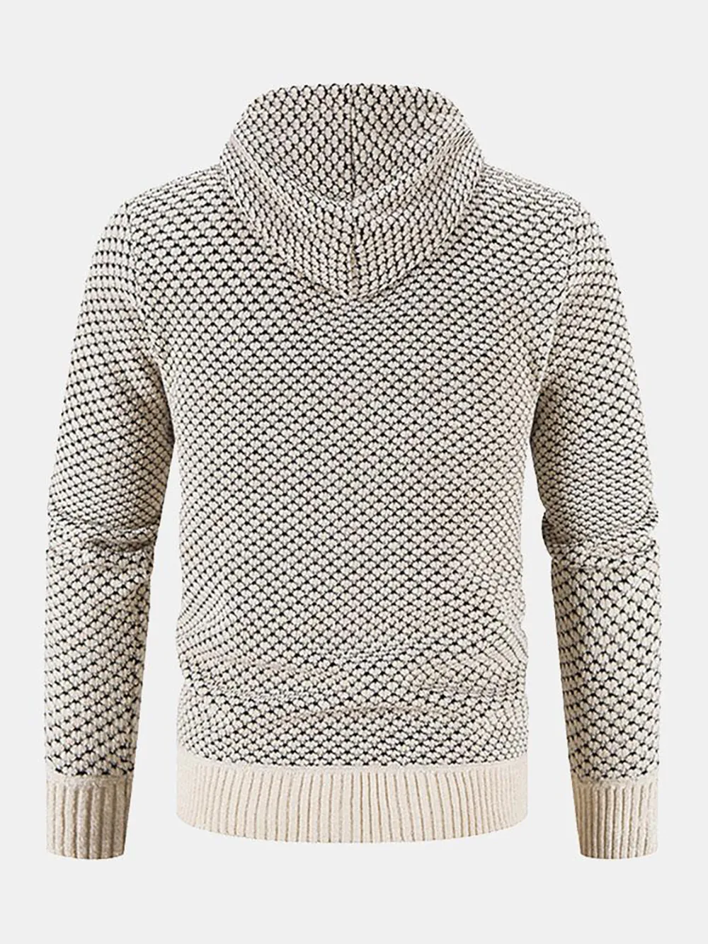 Teddy Lined Textured Hooded Sweater