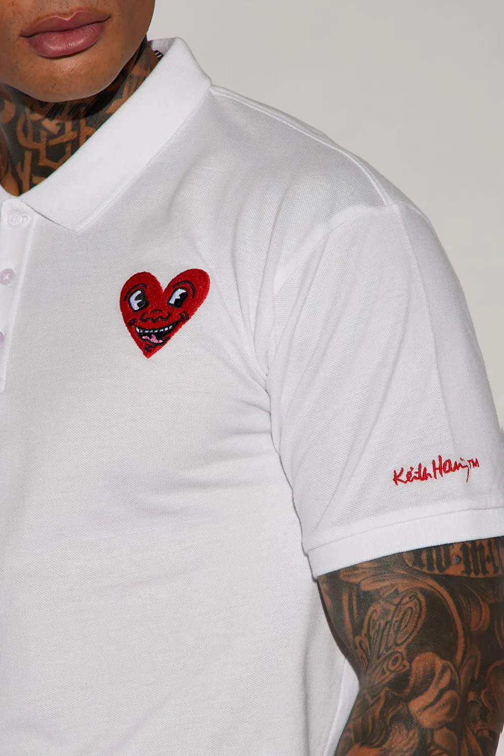 Keith Haring Heart Logo Short Sleeve Polo