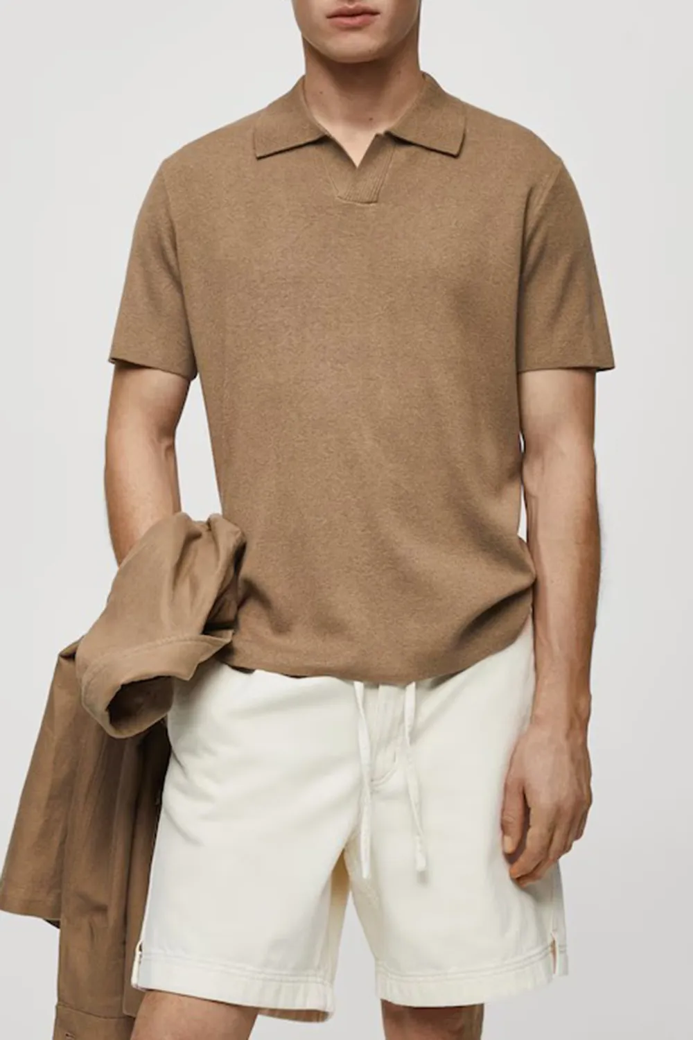 Fine-knit cotton polo shirt