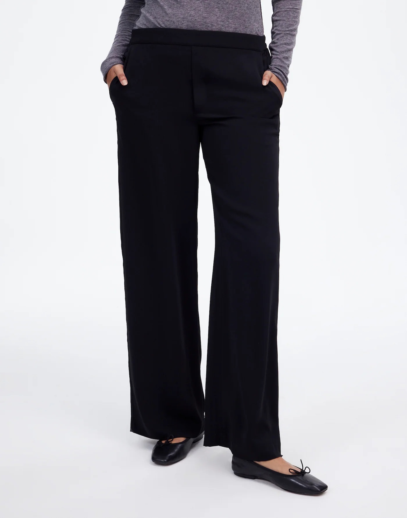 Pull-On Straight Pants in Crepe