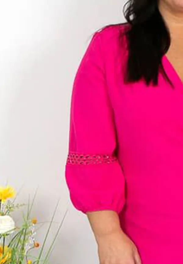 Cerise Front Wrap Top