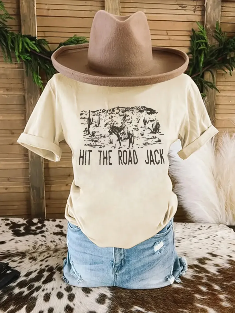 Hit The Road Jack Pattern T-shirt