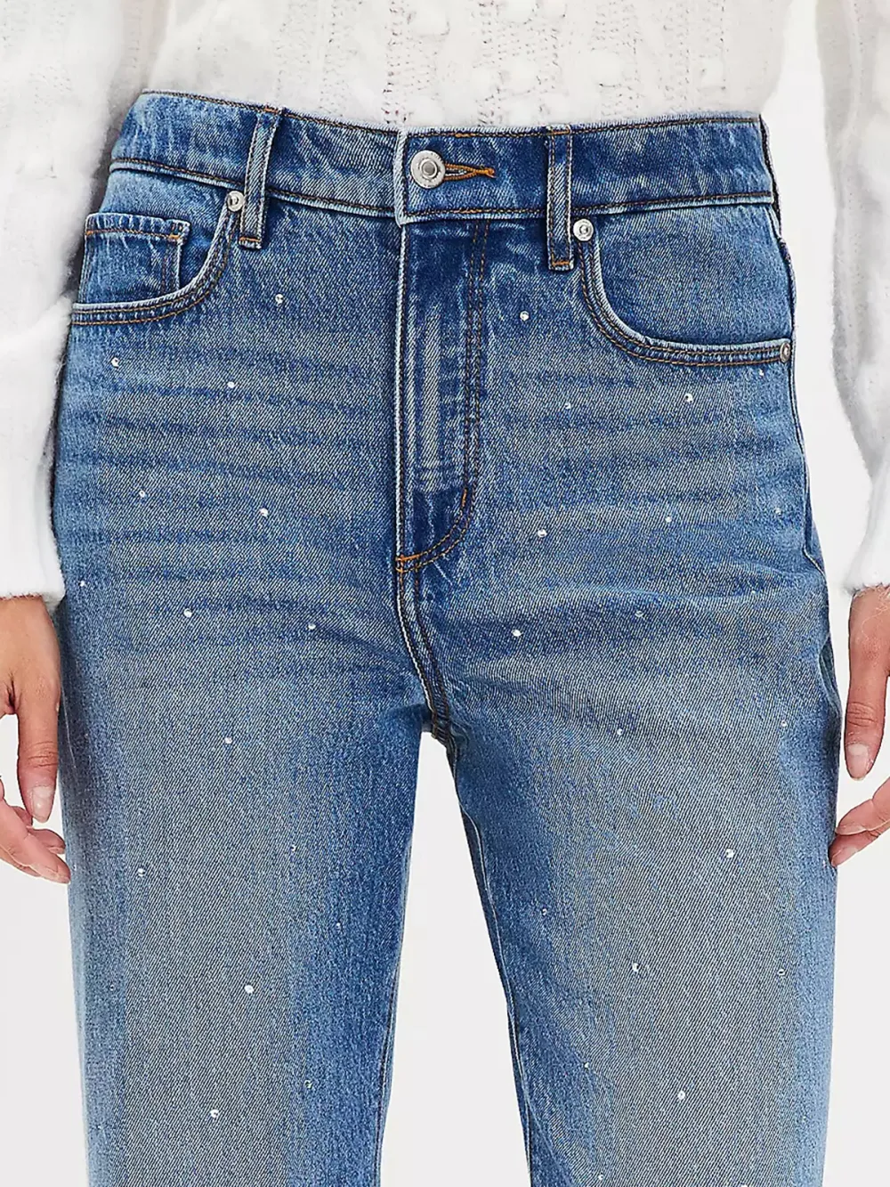 Sparkle Fresh Cut High Rise Straight Jeans in Classic Mid Wash