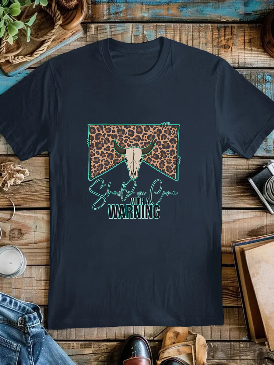 Leopard print retro western pattern T-shirt