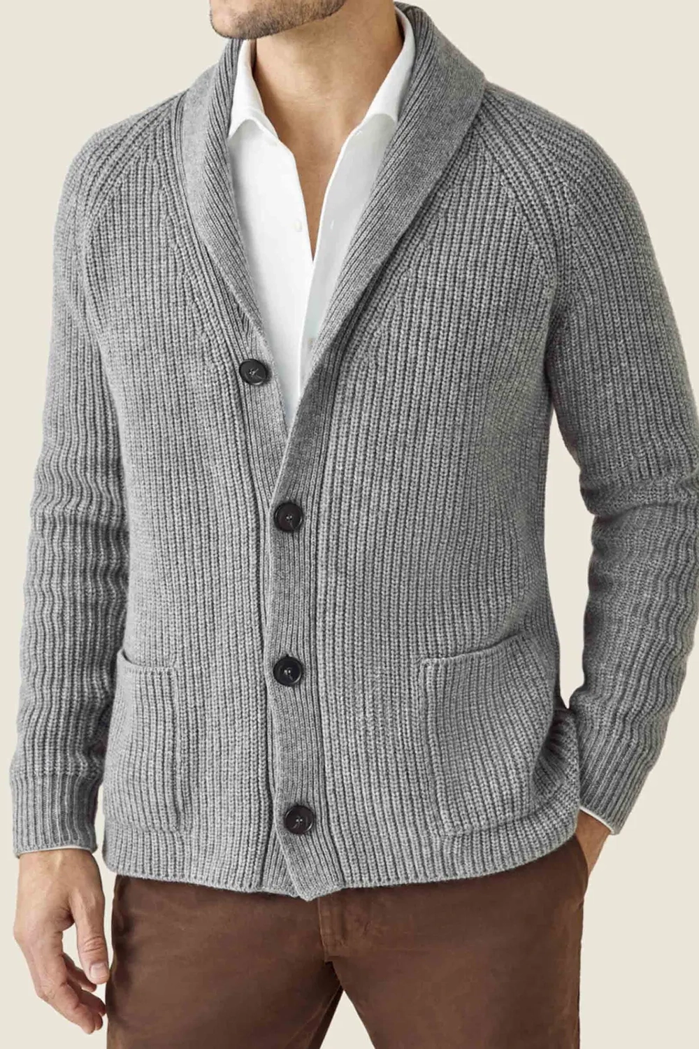 Double Front Patch Pockets Cardigan