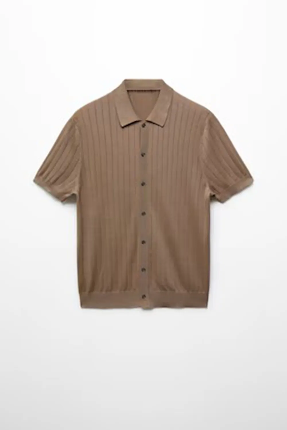 Classic Collar Ribbed Design Polo Shirt