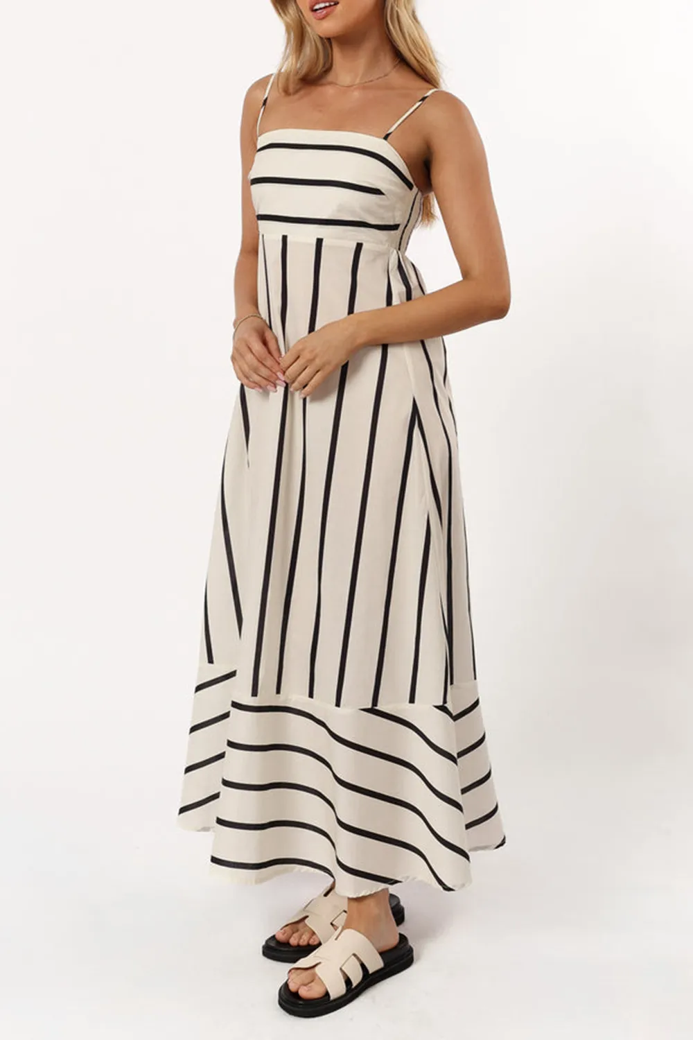 SHANTELLE MIDI DRESS - CREAM STRIPE