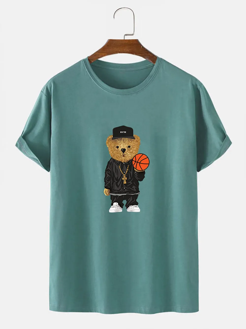 Basketball Bear Print T-Shirt