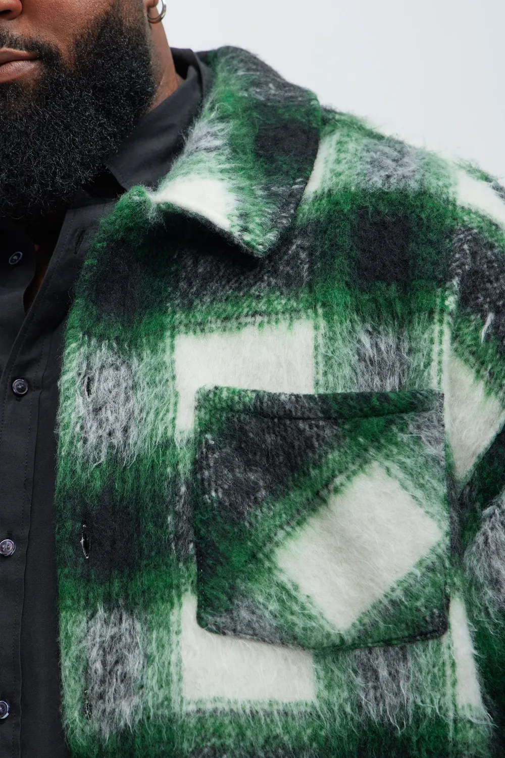 Keystone Mohair Shacket - Green