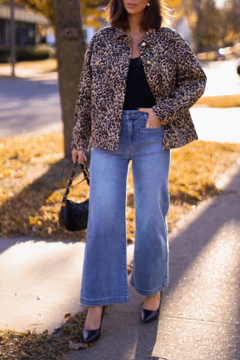 Taupe Leopard Print Oversized Jacket