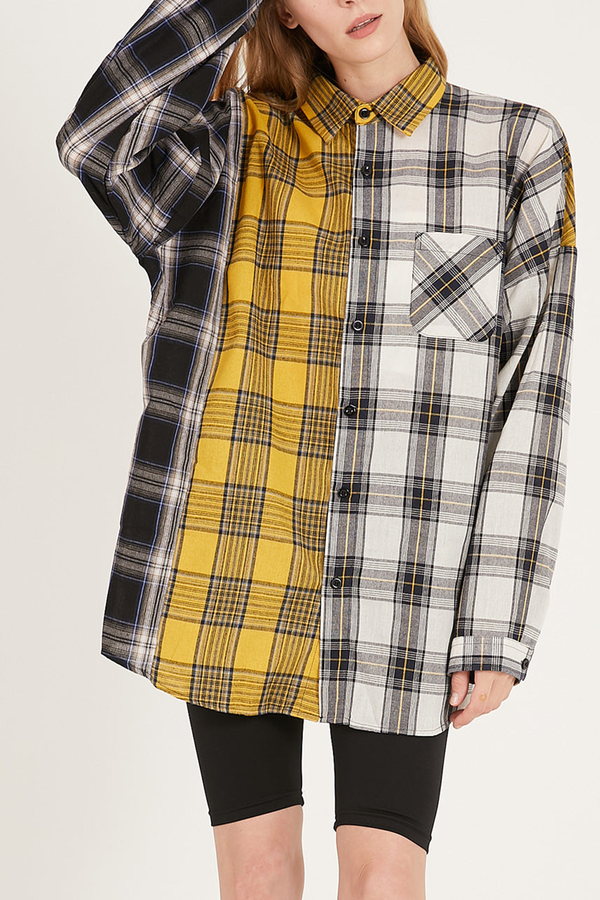 Clara Multi Color Plaid Oversized Shirt