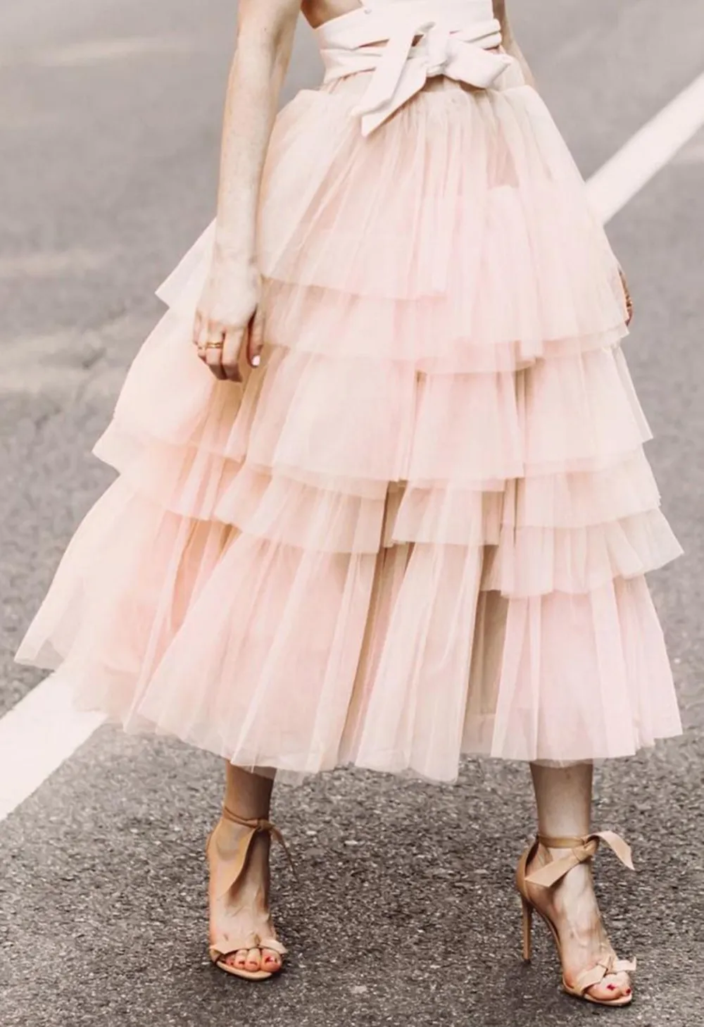 LOVE ME MORE LAYERED TULLE SKIRT IN NUDE PINK