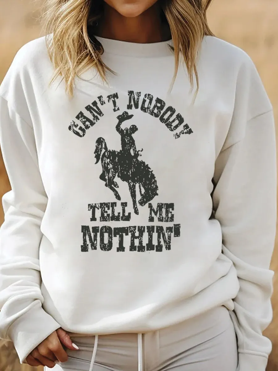 Fashionable Wild West Cowboy Knight Pattern Printed Sweatshirt