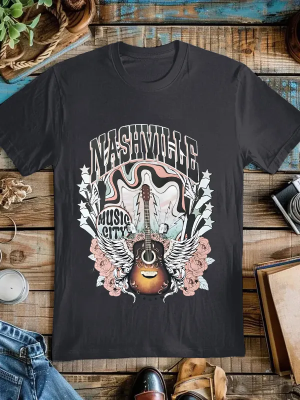 Nashville Angel Guitar Tee