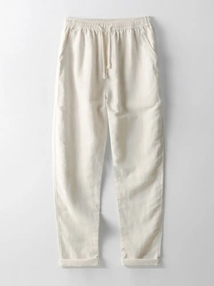 Linen Rayon Blend Button Up Shirt & Straight Leg Linen Pants