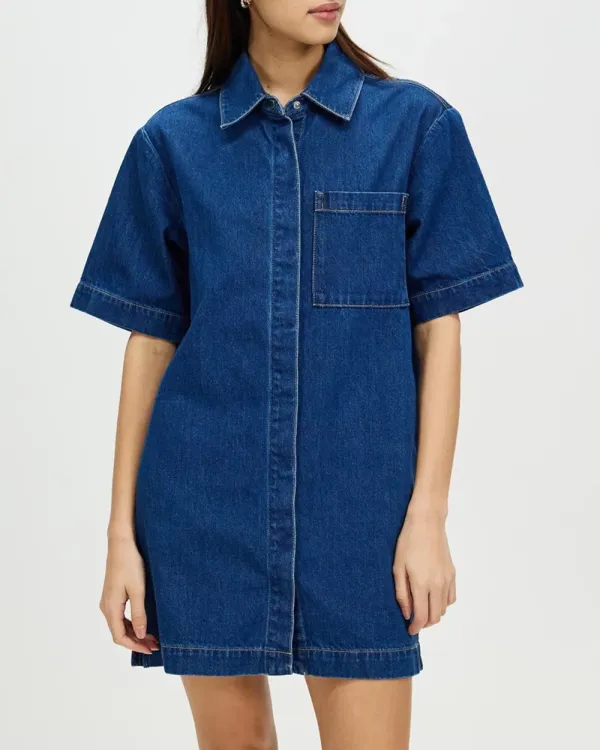 Denim Mini Shirt Dress