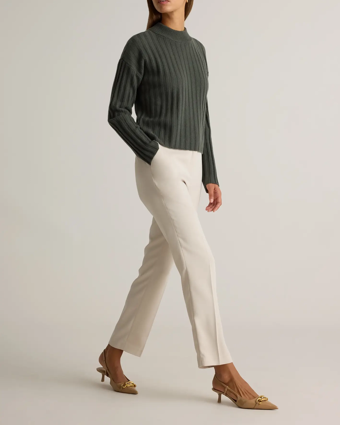 Stretch Crepe Ankle Pants