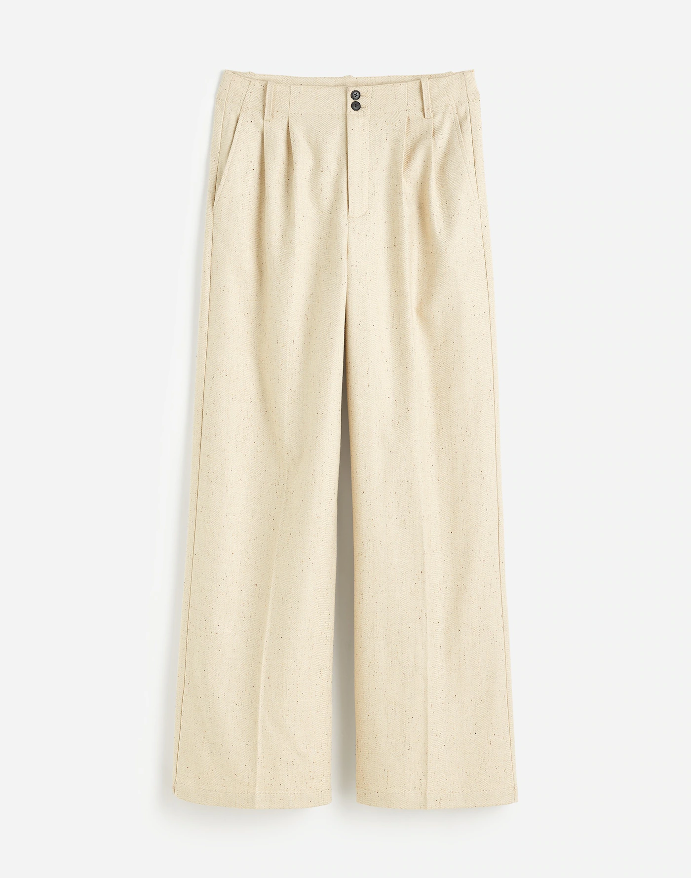 Wide-Leg Pant in Herringbone Italian Fabric