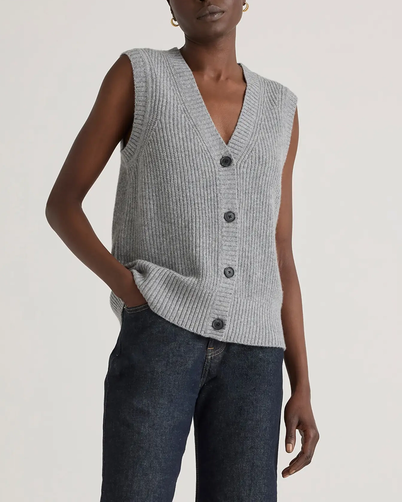 Sleeveless Fisherman Sweater Vest