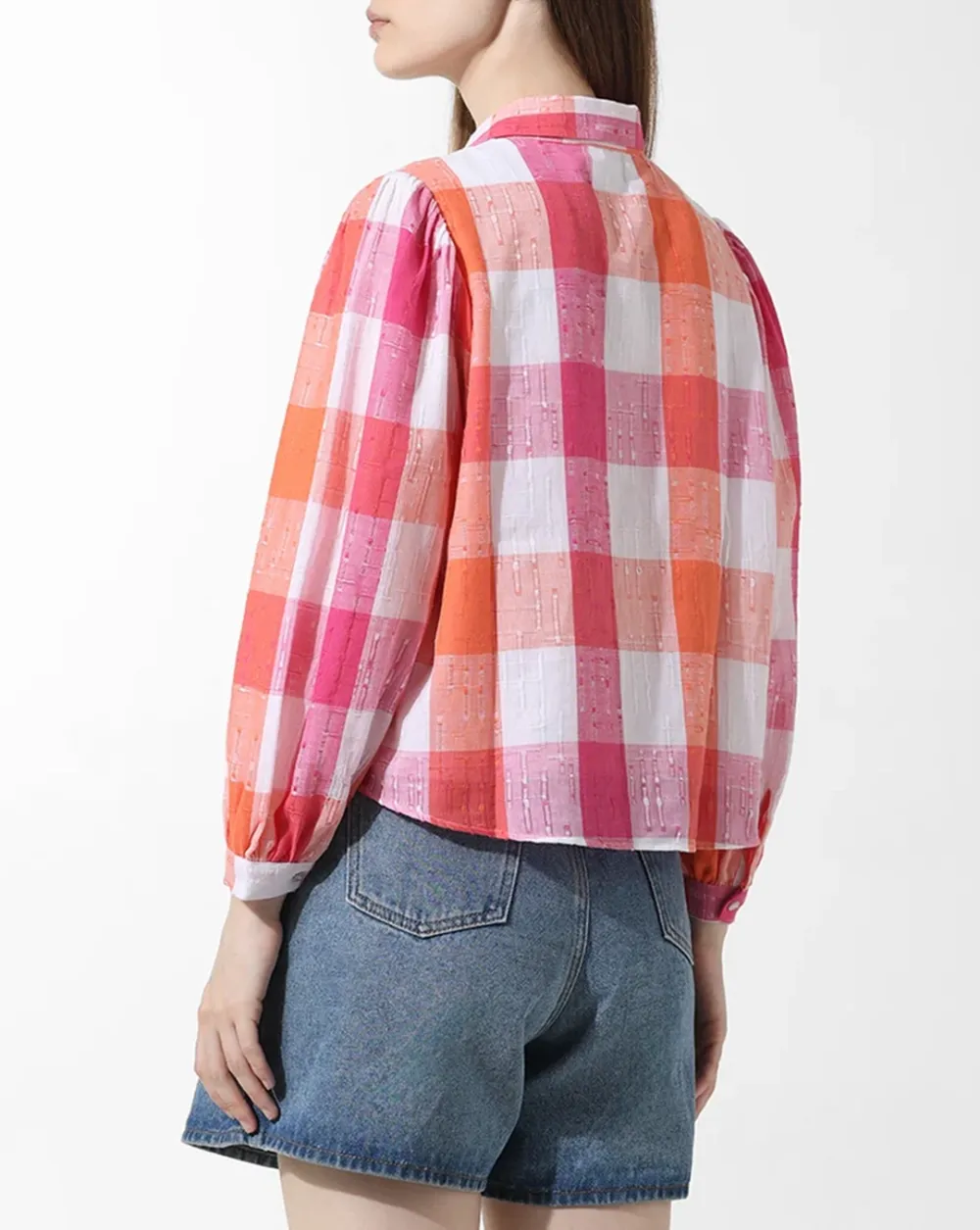 Pink Check Print Shirt