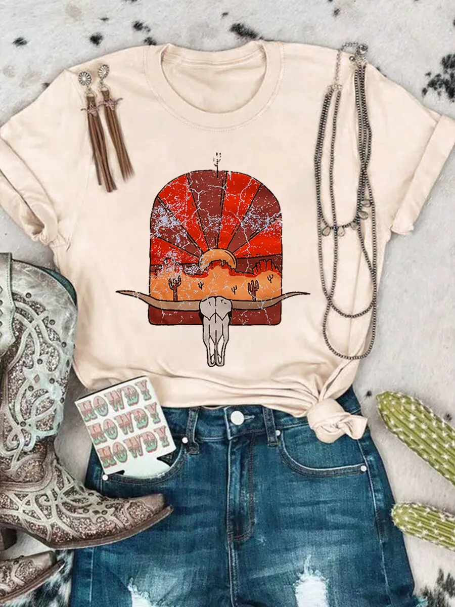 Longhorn Sunset Graphic T-shirt