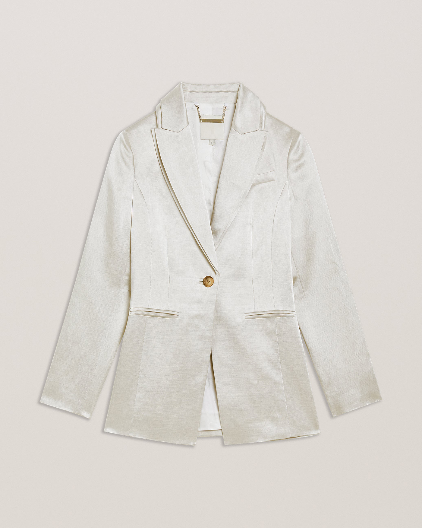 Masaru Single Breasted Tailored Blazer Ivory