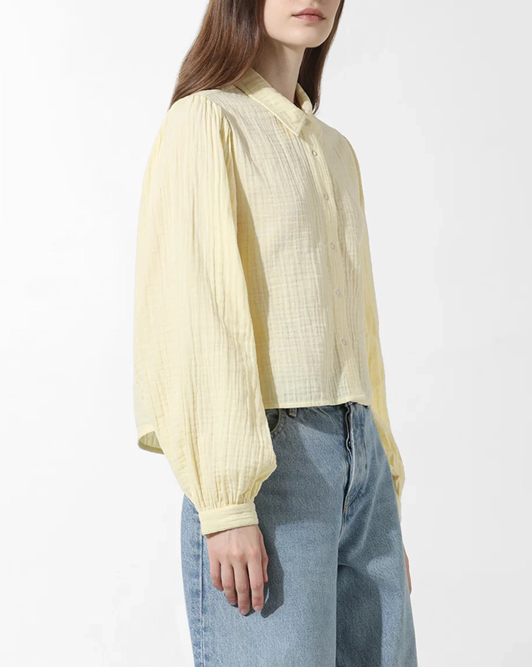 Yellow Puff Sleeves Shirt