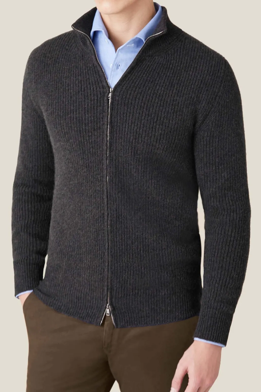 Premium Lanfranchi Zipper Cardigan