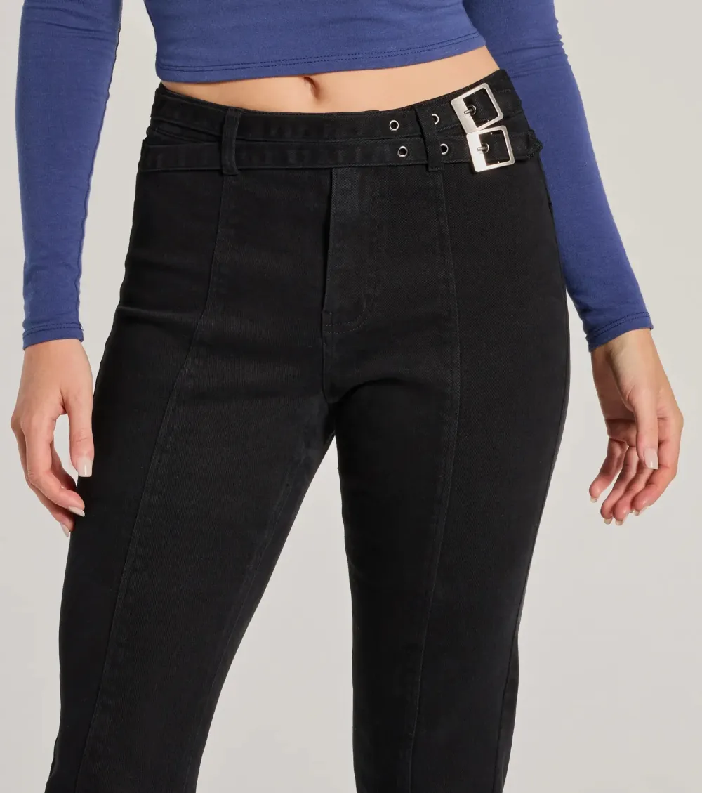 Cool Icon High-Rise Belted Bootcut Pants