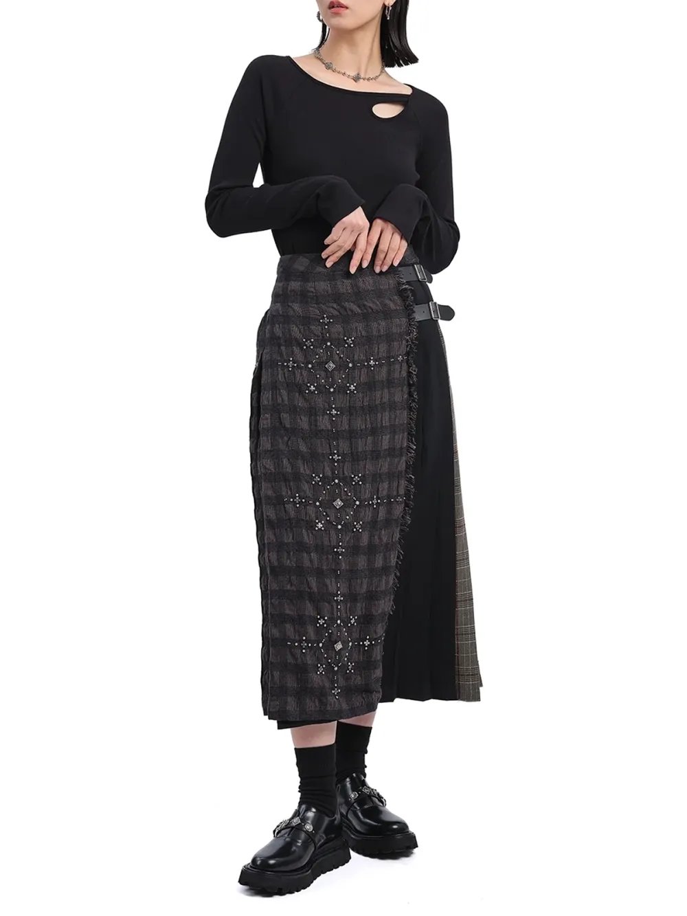 Checker Studs Hostess Skirt