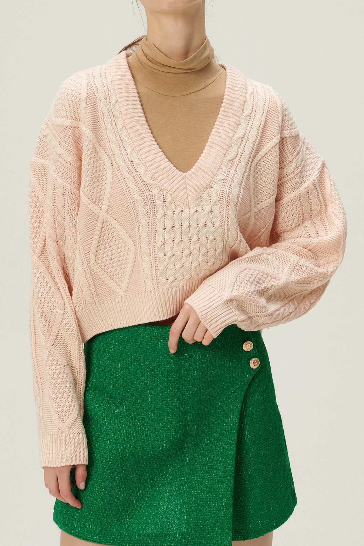 Joana V-neck Pattern Sweater