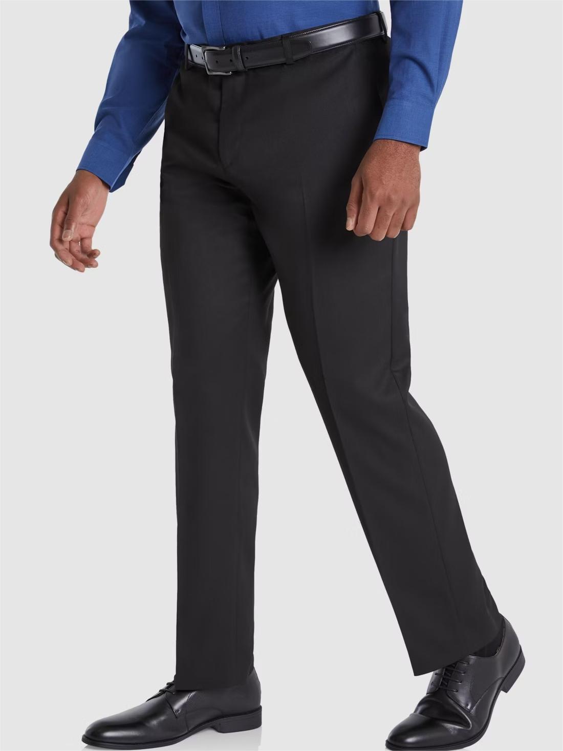 BLACK VITORI TEXTURED STRETCH DRESS PANT