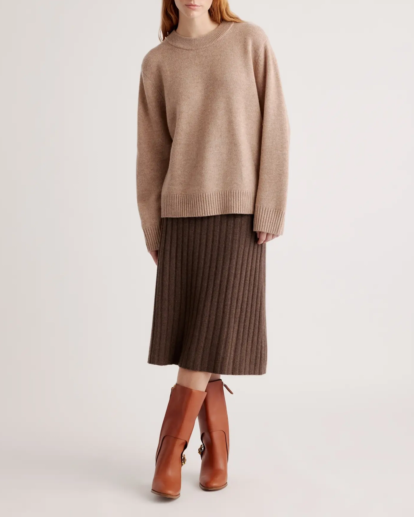 Loose Crew Neck Cashmere Oversized Sweater