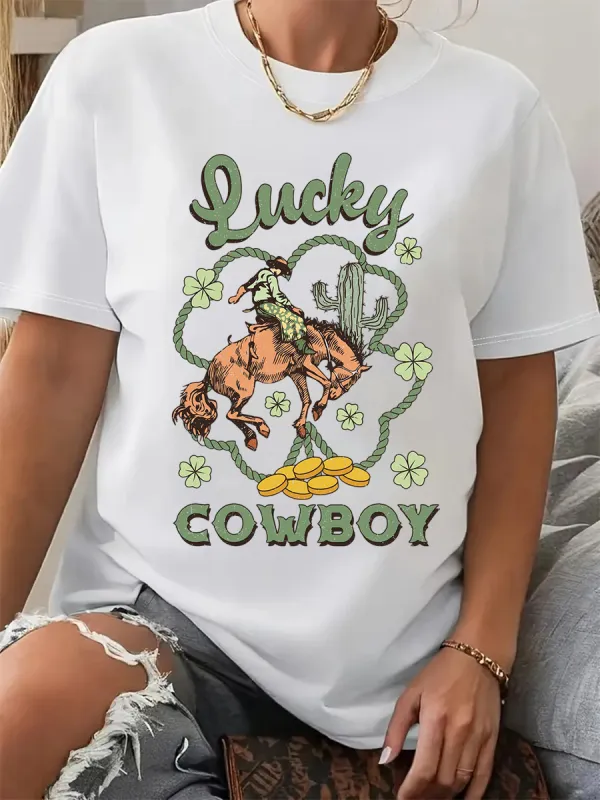 St. Patrick's Day Lucky Cowboy T-shirt