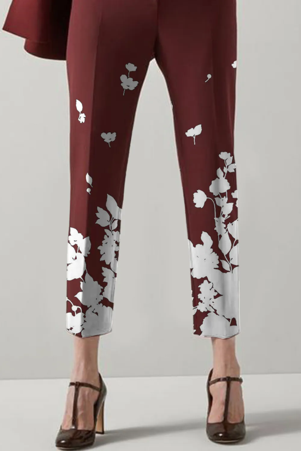 Bordeaux Cigarette Leg Trouser