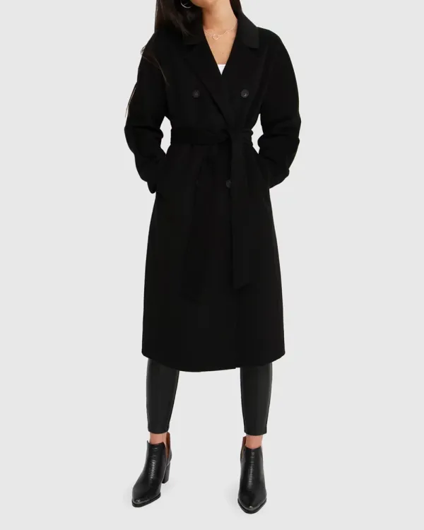 Boss Girl Double-Breasted Lined Wool Coat