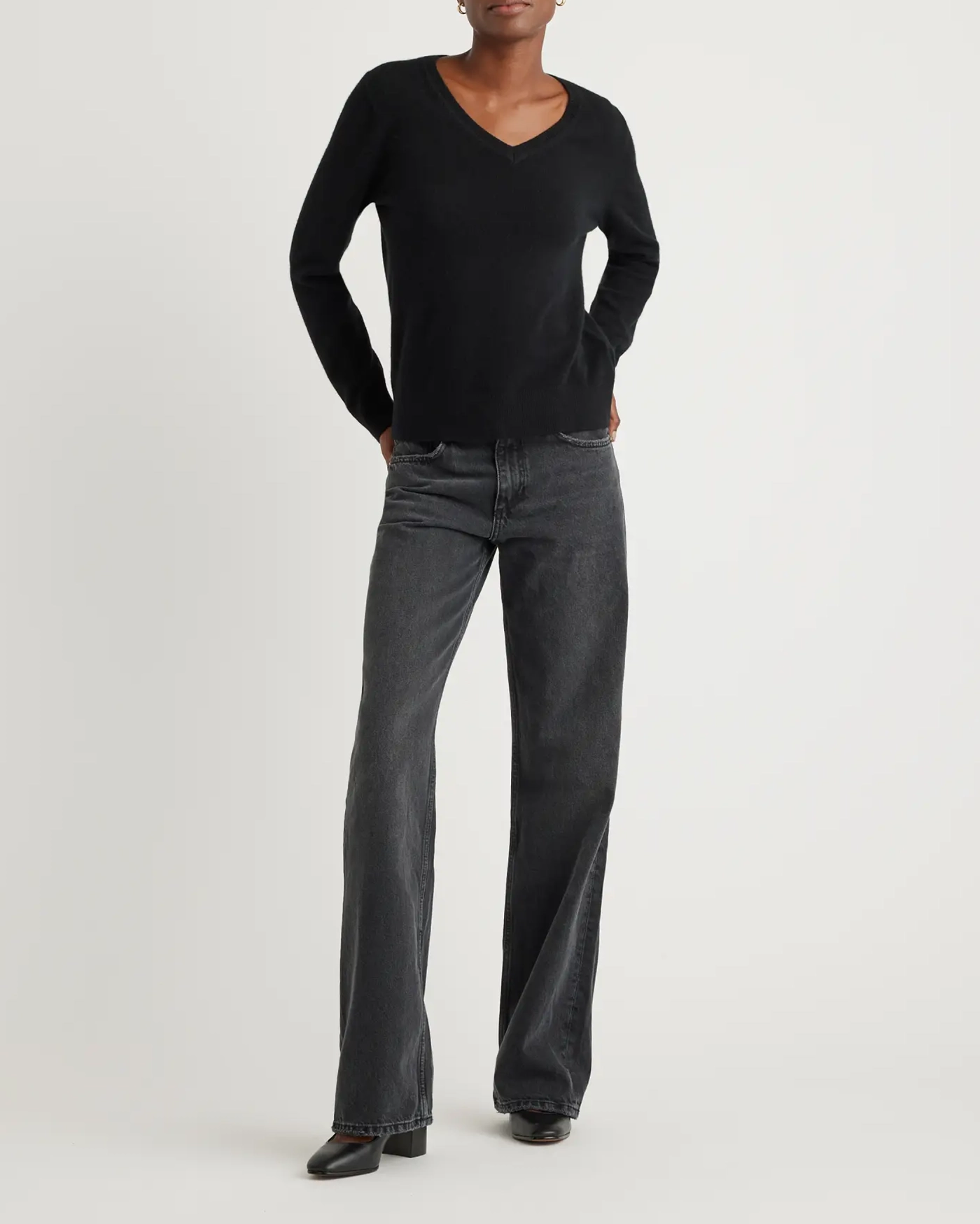 V-Neck Mongolian Cashmere Sweater