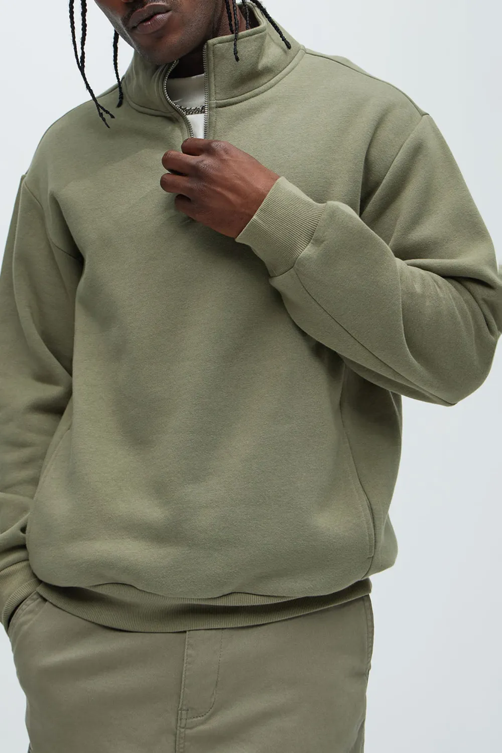 Quarter Zip Collar Sweatshirt