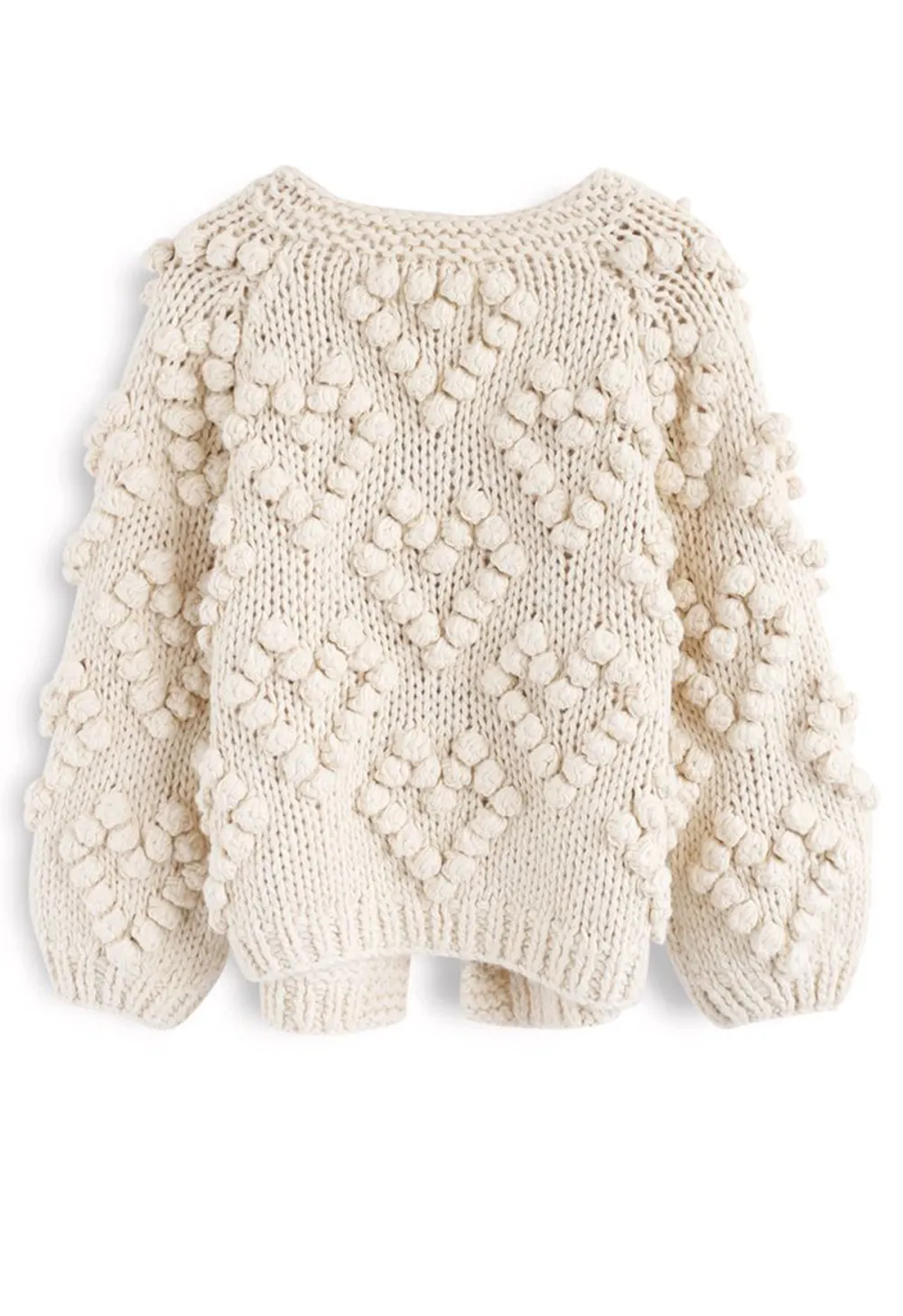 KNIT YOUR LOVE CARDIGAN IN IVORY