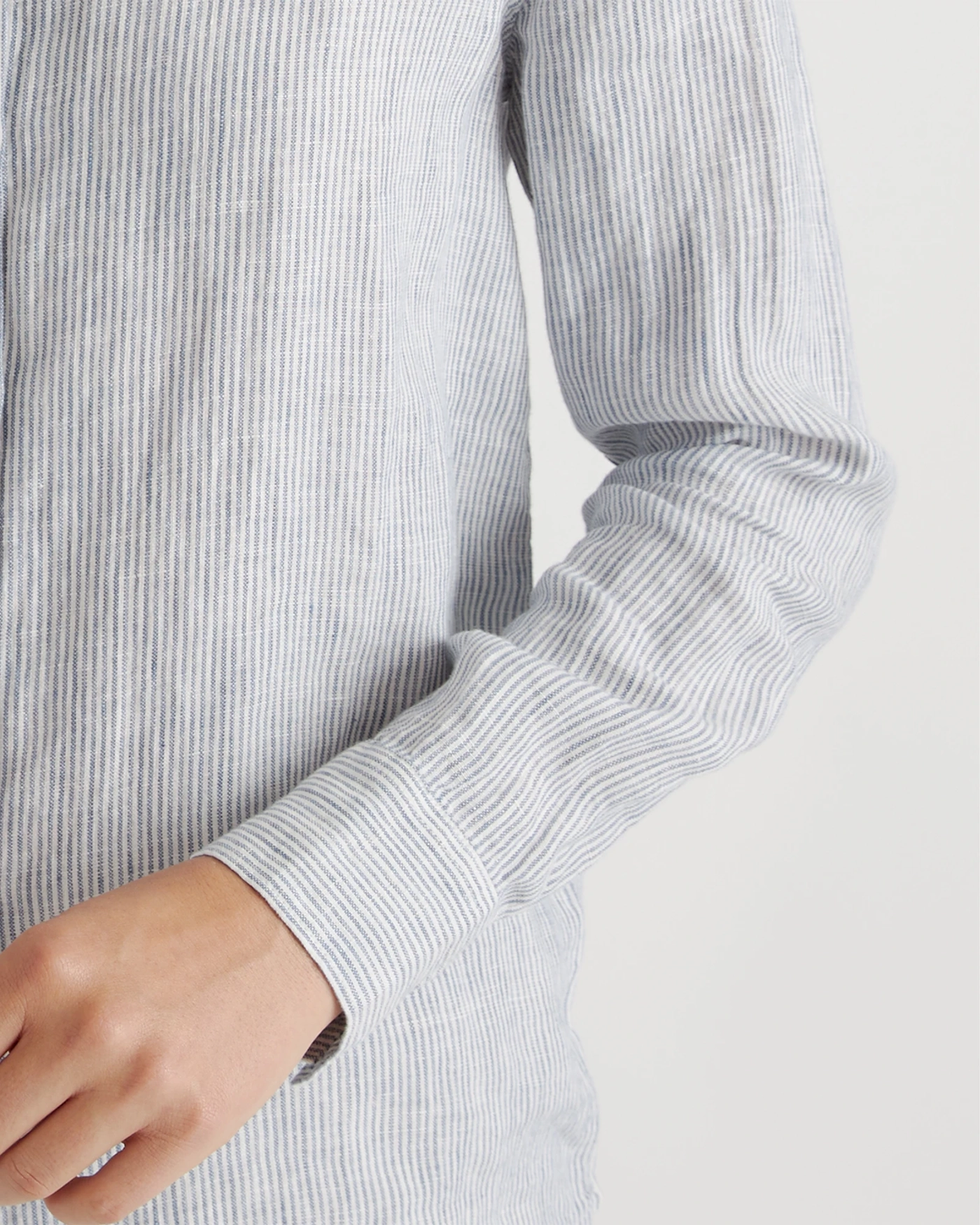 Slight Stretch 100% European Linen Long Sleeve Shirt