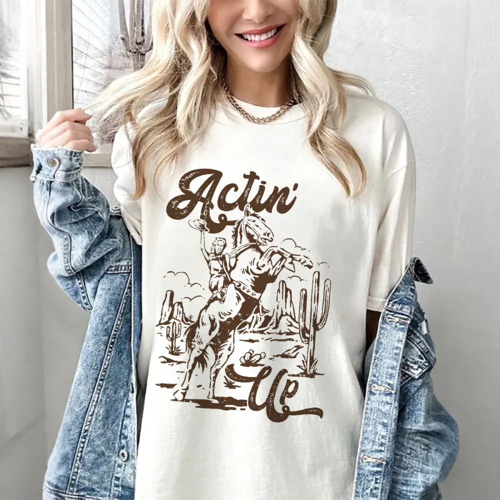 Vintage Cowgirl Acting Up T-shirt