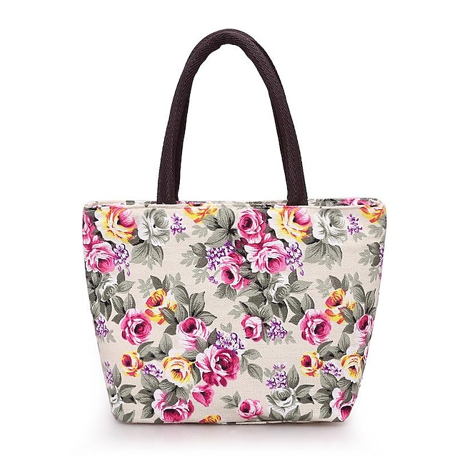 Women's Handbag Nylon Outdoor Daily Zipper Large Capacity Breathable Lightweight Flower Black Red Blue