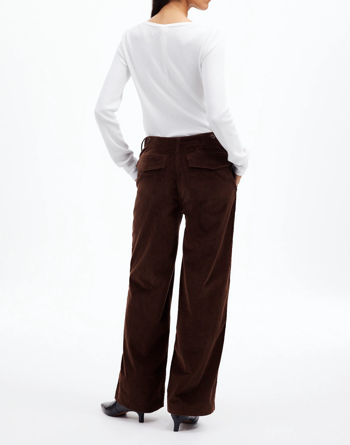 Low-Slung Baggy Utility Pants in Corduroy