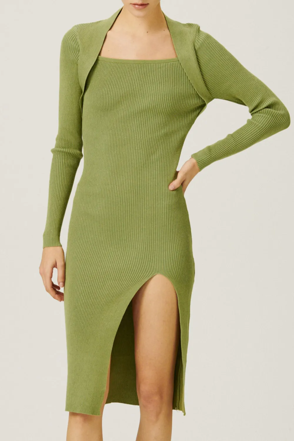 Edie Square Neck Knitted Dress