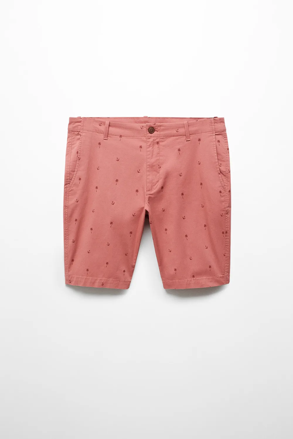 Slim-fit cotton micro-print bermuda shorts