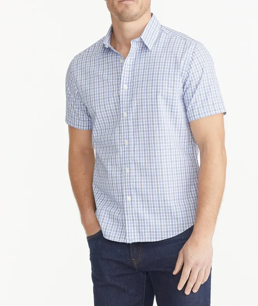 Light Blue Plaid Men's Shirt