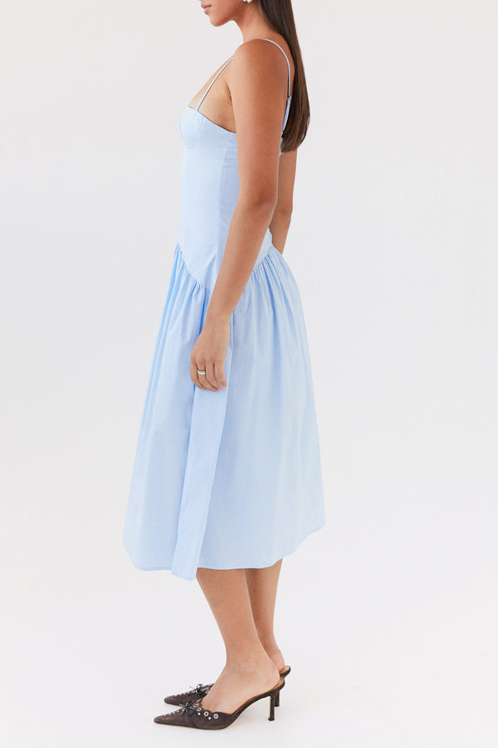 Yvette Corset Midi Dress - Blue