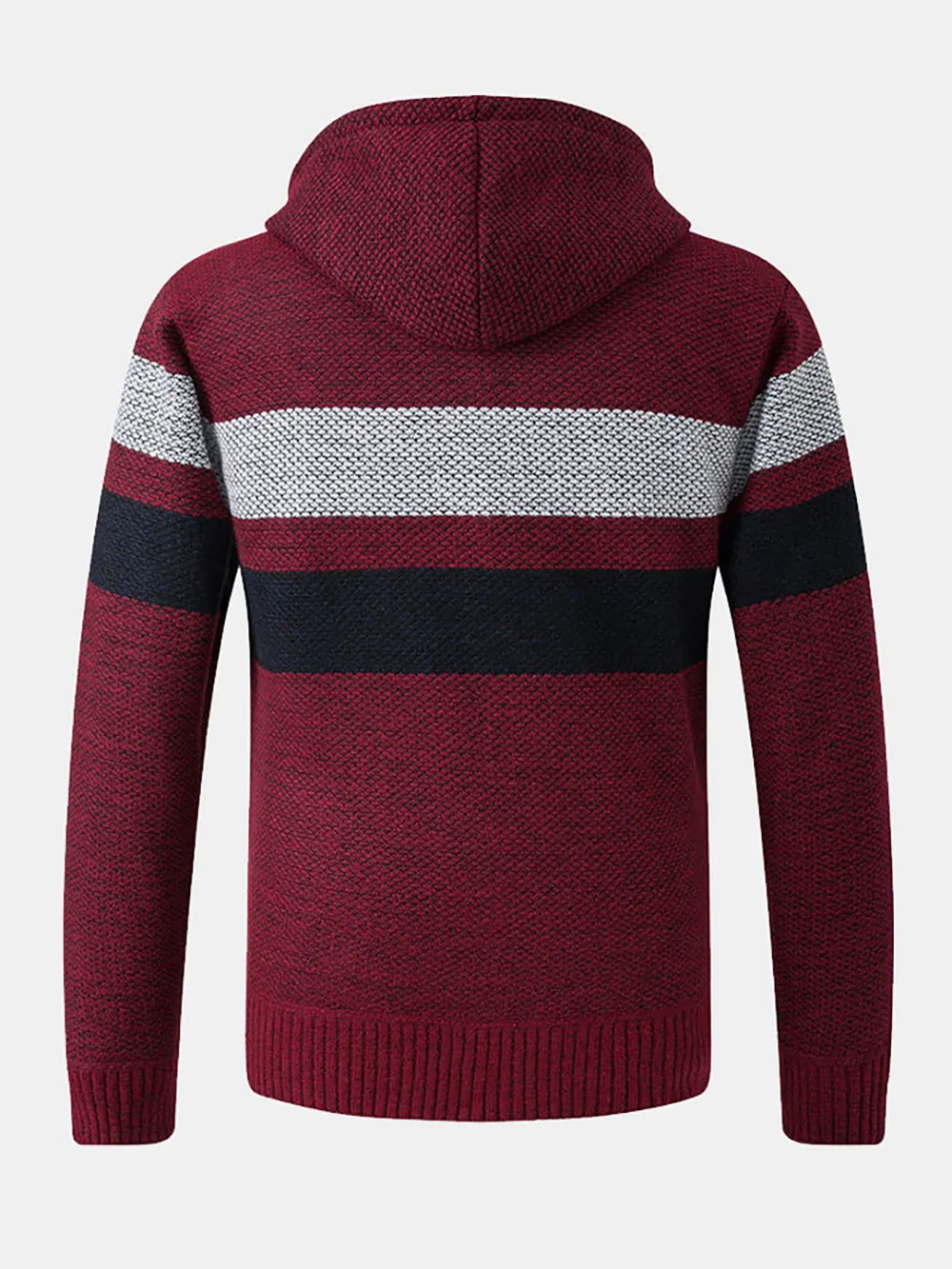 Striped Zip Up Hooded Sweater